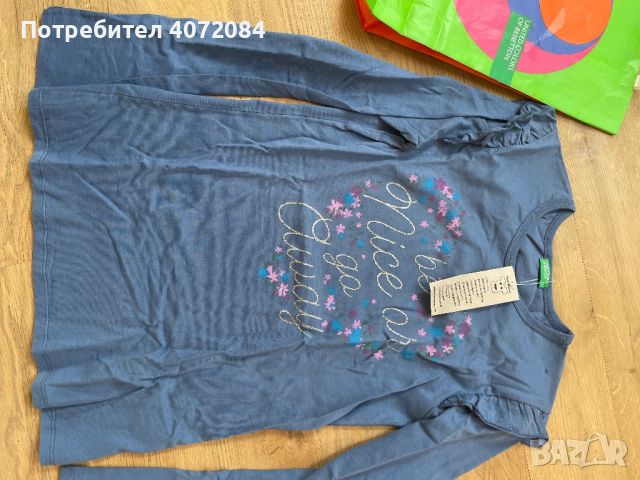 -50% нова, памучна блуза Benetton , снимка 2 - Детски Блузи и туники - 45386824