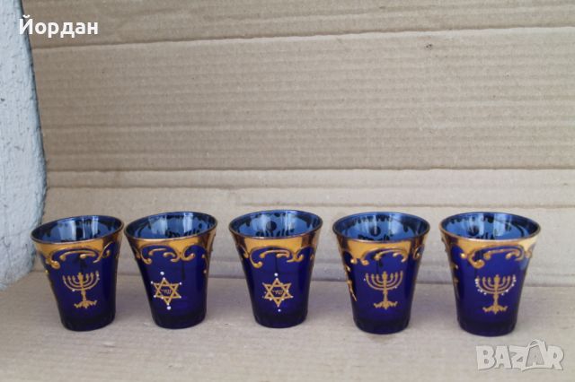 Италиански стъклени чаши с позлата, снимка 5 - Антикварни и старинни предмети - 45584326