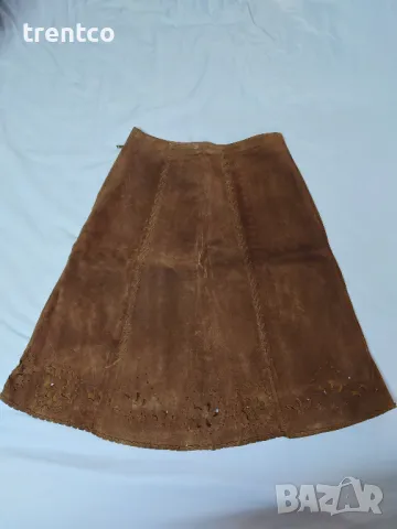 Кожена пола vintage old fashion grunge, снимка 2 - Поли - 49737449