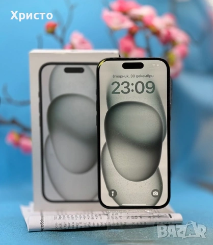ГАРАНЦИОНЕН!!! Apple iPhone 15, 128GB, 5G, Black 