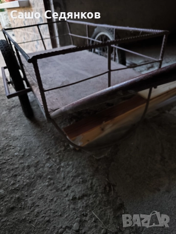 Ръчна метална количка с две гуми – здрава, за строителство или двор, снимка 3 - Други машини и части - 51515778