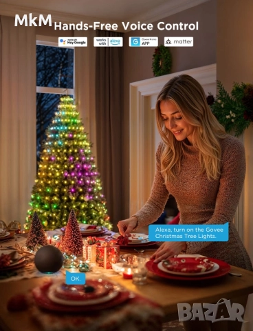 Govee Christmas Tree Lights, снимка 5 - Лед осветление - 52368664