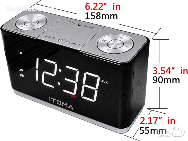 iTOMA CKS507 Радио часовник с Bluetooth и LED дисплей, снимка 7 - Други стоки за дома - 53633944