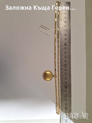 Мъжки златен синджир с висулка - 10,1 гр., снимка 3 - Колиета, медальони, синджири - 52802488