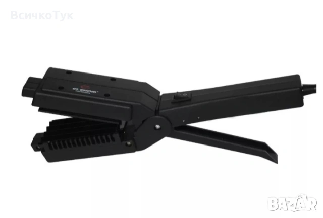 ✨Преса за коса ELEKOM ЕК-04С 4 В 1, 250 W, Черен 