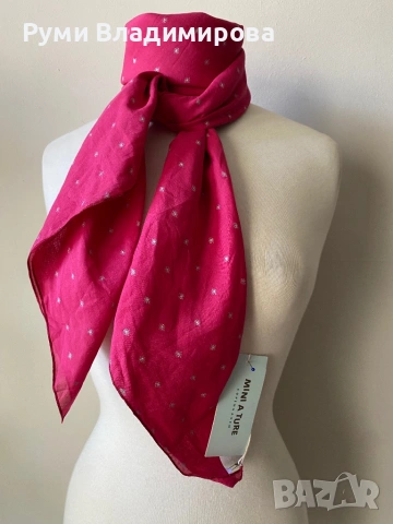 Розов шал от 100 % памук, с етикет, снимка 4 - Шалове - 53161046