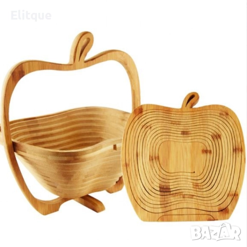 Сгъваема фруктиера за плодове и зеленчуци - бамбукова, снимка 7 - Други стоки за дома - 52853559