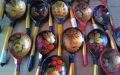 Лот от 12 руски дървени чаши Хохлома и 18 руски лъжици Хохлома, снимка 4