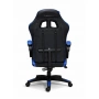 Ергономичен геймърски стол с масажна функция и поставка за крака – черно-син, снимка 9