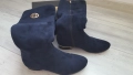 Тъмно сини велурени дамск високи ботуши ELIZA р-р 39, снимка 12
