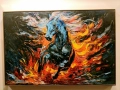 ,, Огнен танц"картина Маслена живопис , снимка 3