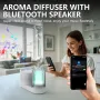 DOUDING 4в1, 400 мл Стъклен дифузор за етерично масло с Bluetooth високоговорител, 7 цветни светлини, снимка 2