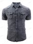 Нова мъжка едноцветна дънкова риза с джобове и къс ръкав, 4цвята , снимка 2
