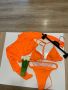 Нов разкошен оранжев оранжево неонов бански костюм сет от три части комплект с къс топ , снимка 1
