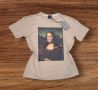 *Balenciaga, Mona Lisa* Дамска тениска с щампа в бежов цвят, снимка 1