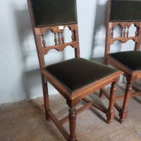 6 броя антикварни трапезни столове от дъбов масив, снимка 1 - Столове - 45336866