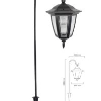 Соларен градински фенер - Многоцветен с метална стойка 78 см, снимка 3 - Соларни лампи - 45710466