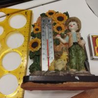 Стара настолна фигурка с термометър , снимка 3 - Други ценни предмети - 45696463