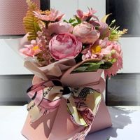 Кожена чантичка с цветя, снимка 2 - Подаръци за жени - 45636202