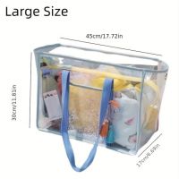 Прозрачна плажна чанта, чанта с голям капацитет и с удобни презрамки 👛👙🥽🏊🏻🏖️, снимка 5 - Чанти - 45775561