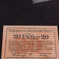 Банкнота НОТГЕЛД 20 хелер 1920г. Австрия перфектно състояние за КОЛЕКЦИОНЕРИ 45085, снимка 6 - Нумизматика и бонистика - 45566502