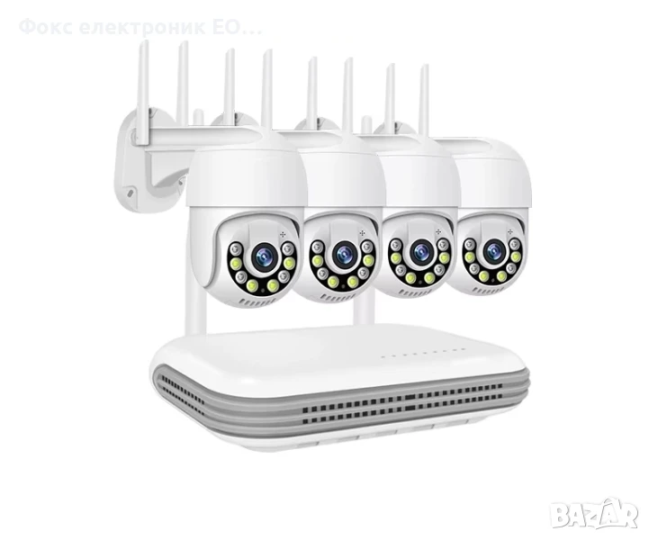 Комплект 4 PTZ камери за видеонаблюдение с NVR, снимка 1