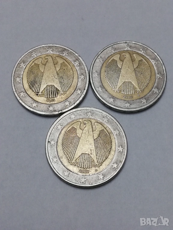 2 евро Германия 2002 г. букви A;D;G, снимка 1