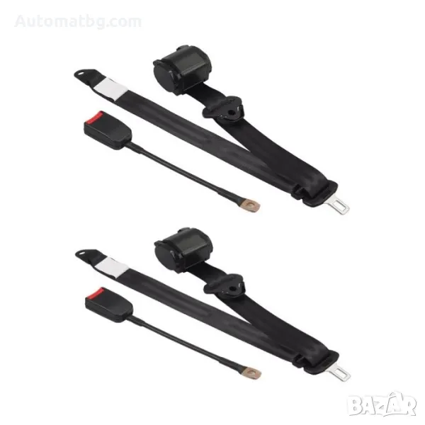 Автоматични колани Automat, За МПС, 2бр в к-т, Черни, снимка 1