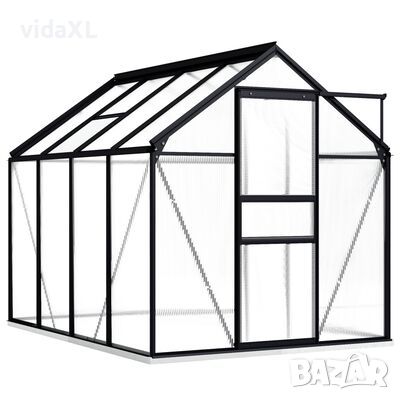 vidaXL Оранжерия с опорна рамка, антрацит, алуминий, 4,75 м²（SKU:48216, снимка 1
