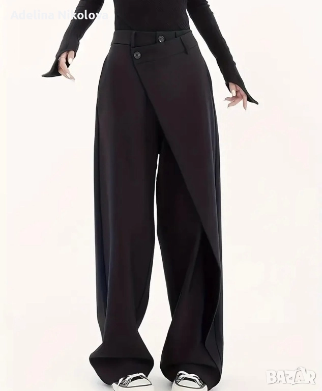 Дамски панталон с прехлупване, снимка 1