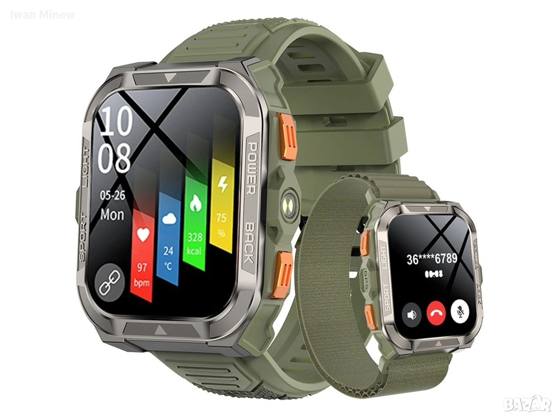 Blackview W80 Pro смарт часовник зелен smartwatch GPSs, снимка 1