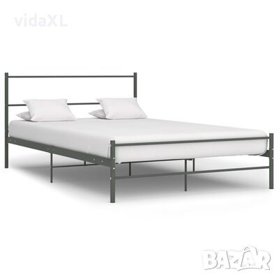 vidaXL Рамка за легло, сива, метал, 160x200 см(SKU:284508, снимка 1