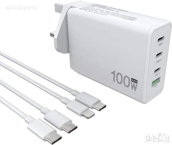 100W USB C Зарядно за Пътуване: Зарежда различни лаптопи и устройства, снимка 1