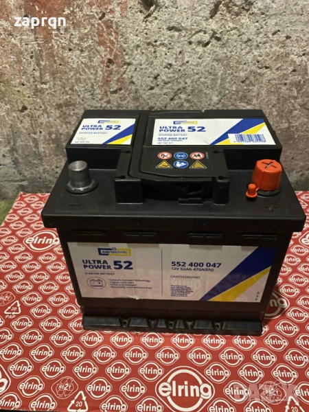 Чисто нов акумулатор Cartechnic 52 амп/ч 470 А с гаранционна карта, снимка 1
