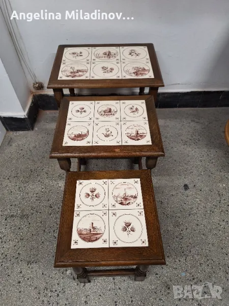 К - н три помощни масички с плочки , снимка 1