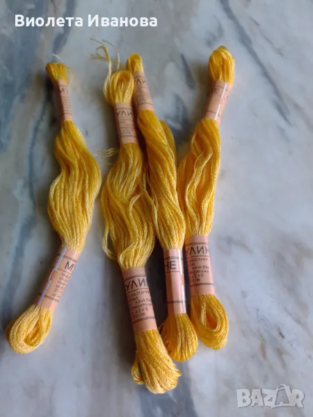 Мулине, 4 бр, жълто , снимка 1