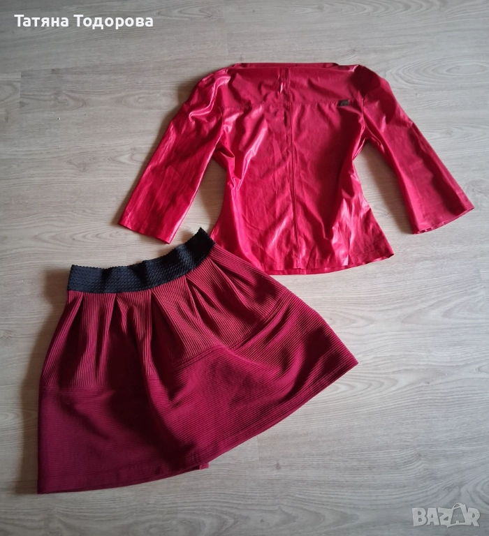 Лот дамска пола и блуза размер S, снимка 1