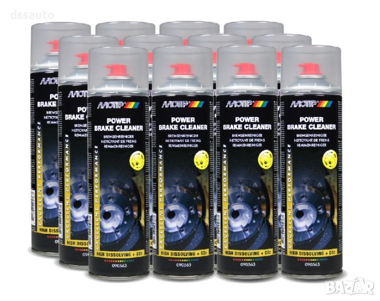 12бр. Спрей обезмаслител Brake Cleaner MOTIP 500ml, снимка 1