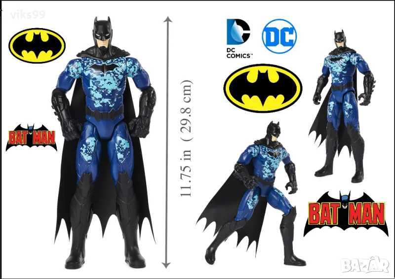 Batman 12" DC Bat-Tech Tactical Blue First Action Figure, снимка 1