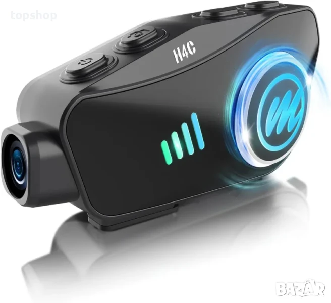 НОВИ IPX6 слушалки за мотоциклетна каска с камера Moman H4C 360° снимане с 32GB TF карта..., снимка 1