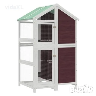 vidaXL Къщичка за птици мока 97x81x152 см масивна чамова дървесина（SKU:172260）, снимка 1