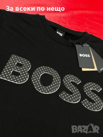 Hugo Boss Мъжка Черна Памучна Блуза С Дълъг Ръкав Хуго Бос Код A955, снимка 2 - Блузи - 52021000