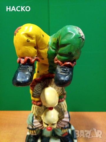 Стара Статуетка на Два Клоуна от Полиризин Valentino/Италия, снимка 5 - Статуетки - 52577268