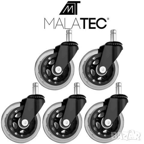 Колелца за офис стол - 5бр. , снимка 6 - Столове - 52596867