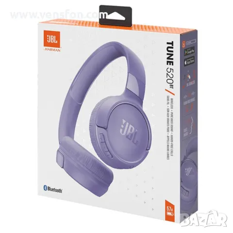 JBL – Tune 520BT Безжични слушалки с микрофон /лилави/, снимка 5 - Безжични слушалки - 49397971
