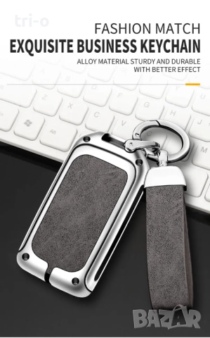 Кутия за автомобилни ключове от цинкова сплав и кожа, с държач за ключ за Honda, снимка 7 - Аксесоари и консумативи - 52184211