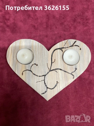 Свещник Сърце, снимка 2 - Декорация за дома - 53047273