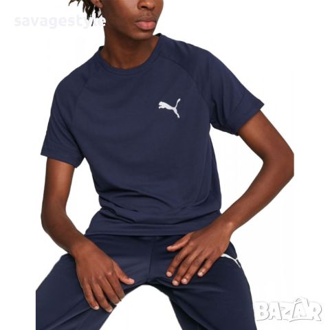  Мъжка тениска PUMA Evostripe Tee Navy, снимка 1 - Тениски - 46672033