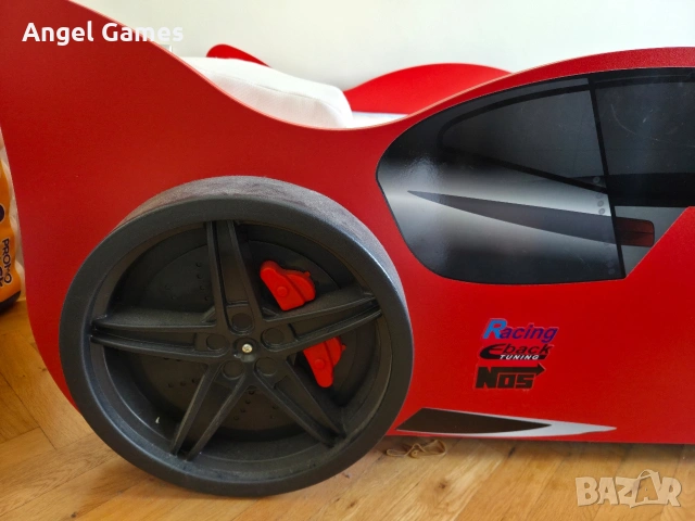 Детско легло спортна кола ТУРБО с включен матрак латексова възглавница, снимка 4 - Мебели за детската стая - 53799498