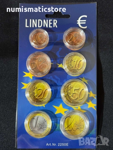 LINDNER – Опаковка за евро сет от 1 цент до 2 евро с капсули